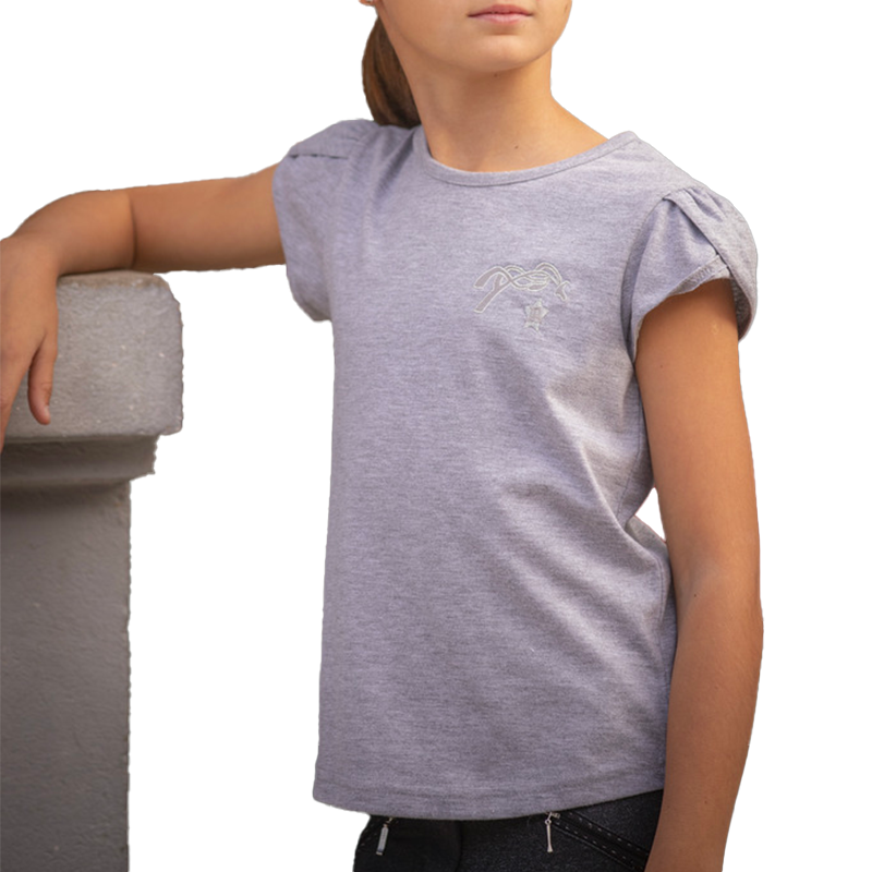 Pénélope Store - T-shirt à manches courtes enfant Ysaé gris chiné | - Ohlala