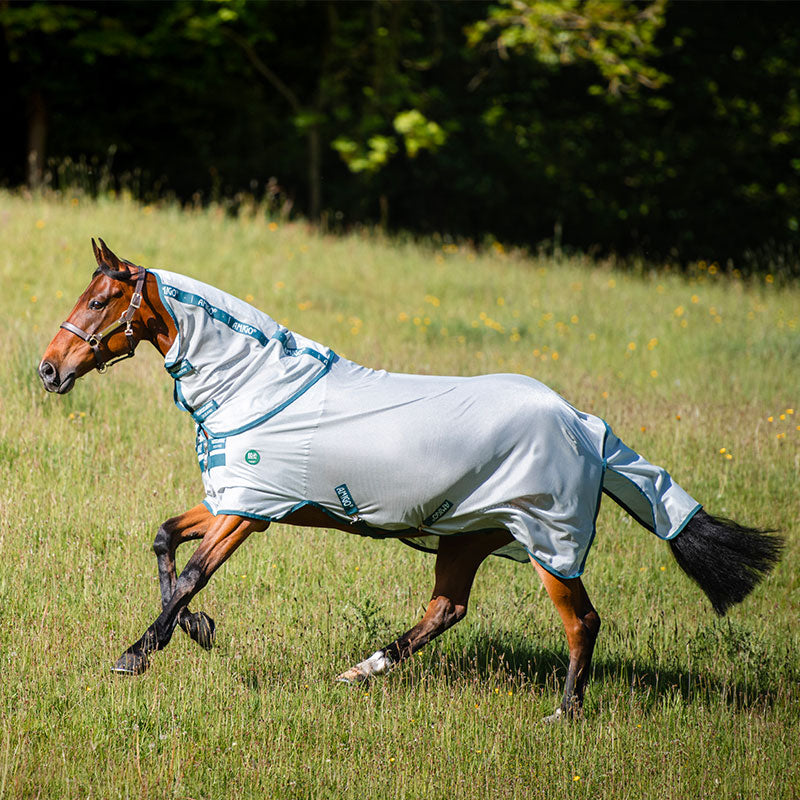 Horseware - Chemise anti-mouches Amigo Ameco Bug Bug argent/ bleu canard | - Ohlala