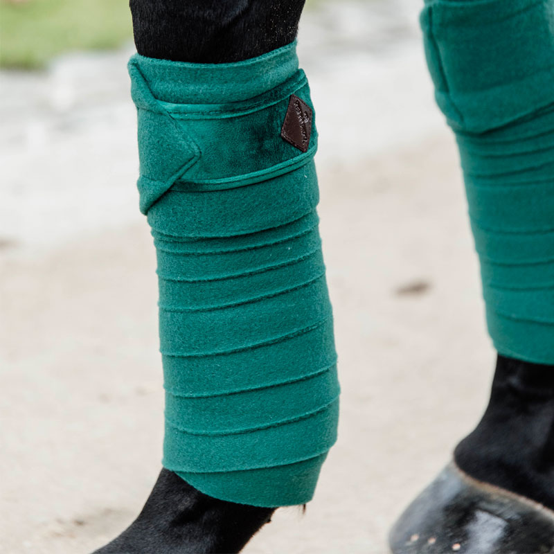 Kentucky Horsewear - Bandes de polo velvet vert foncé (x4) | - Ohlala