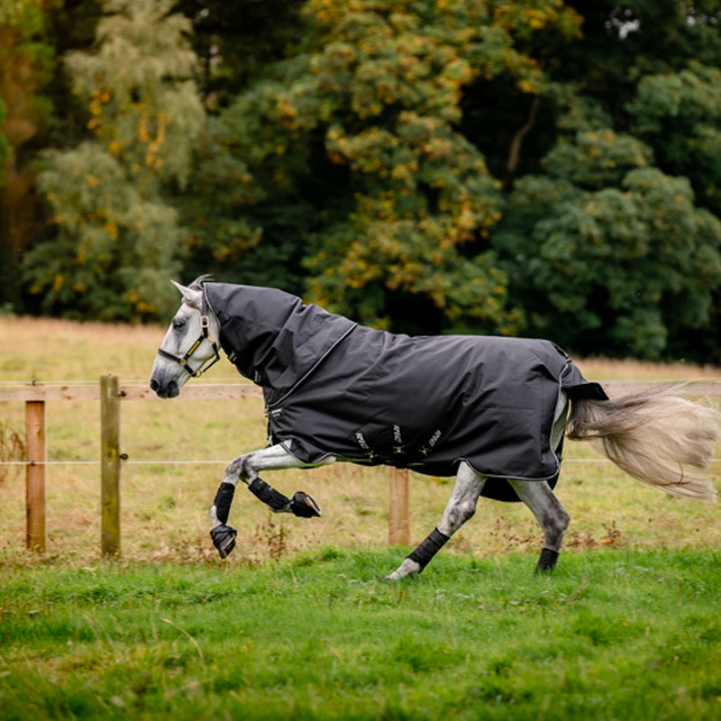 Horseware - Couverture d'extérieur Amigo Super Bravo plus avec couvre cou noir 250g | - Ohlala