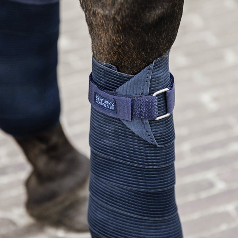 Kentucky Horsewear - Bandes de travail élastiques marine (x2) | - Ohlala