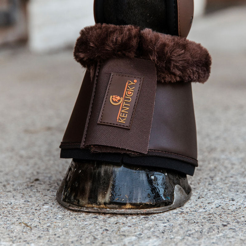 Kentucky Horsewear - Cloches chevaux cuir et mouton marron/marron | - Ohlala