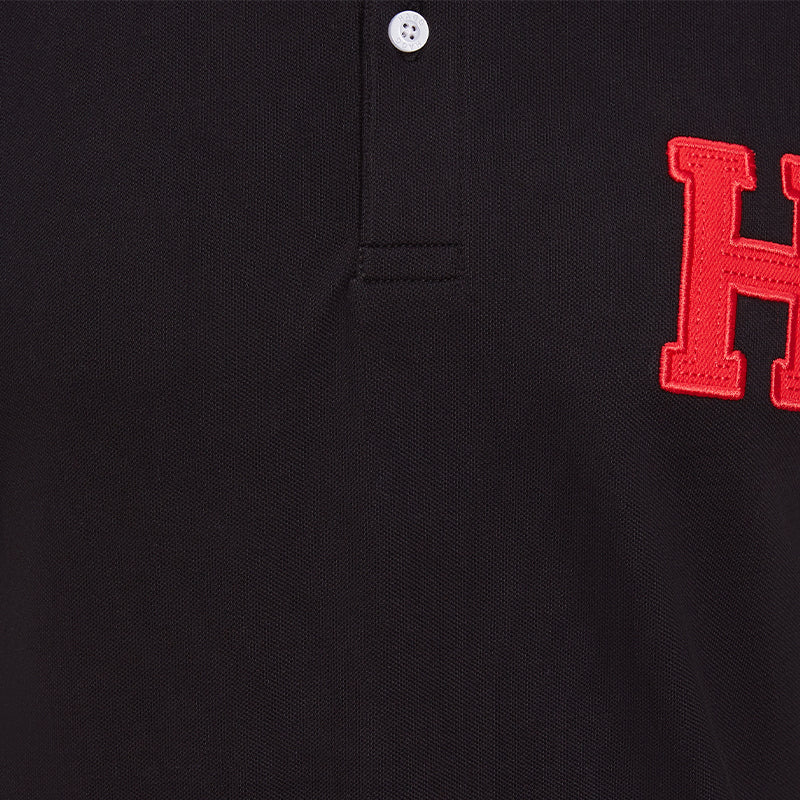 Hagg - Polo manches courtes homme noir/ rouge | - Ohlala