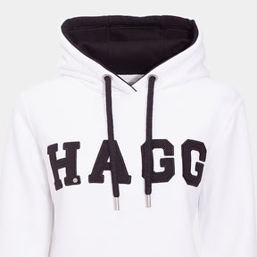 Hagg - Sweat à capuche femme blanc/ noir | - Ohlala