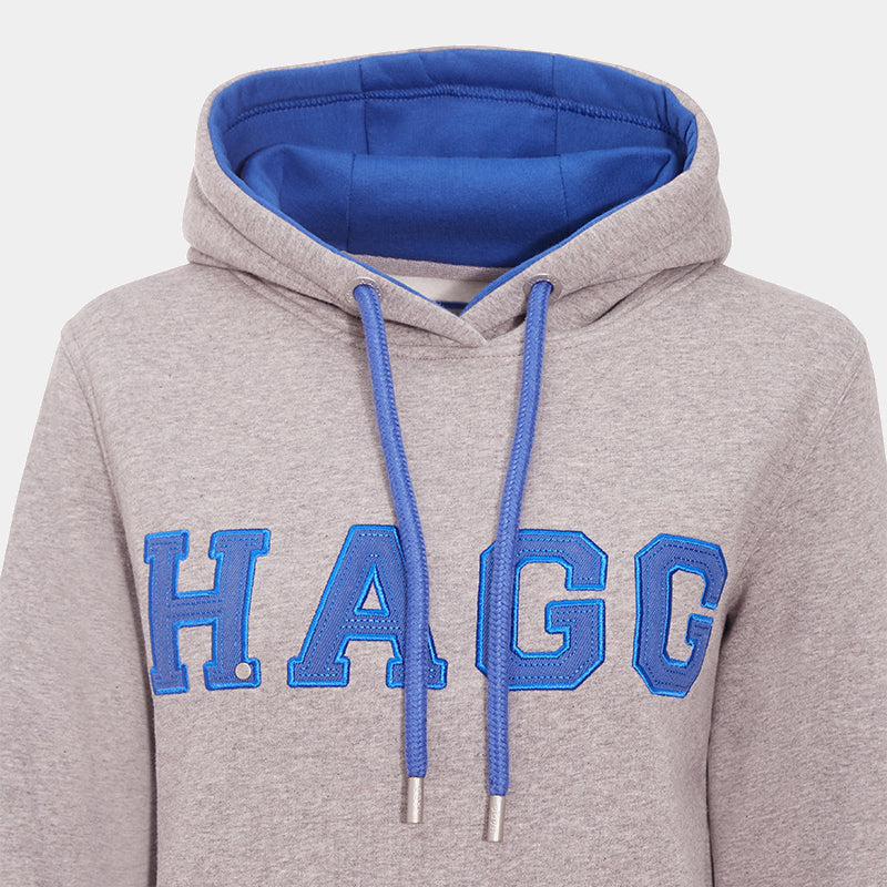 Hagg - Sweat à capuche femme gris/ bleu roi | - Ohlala