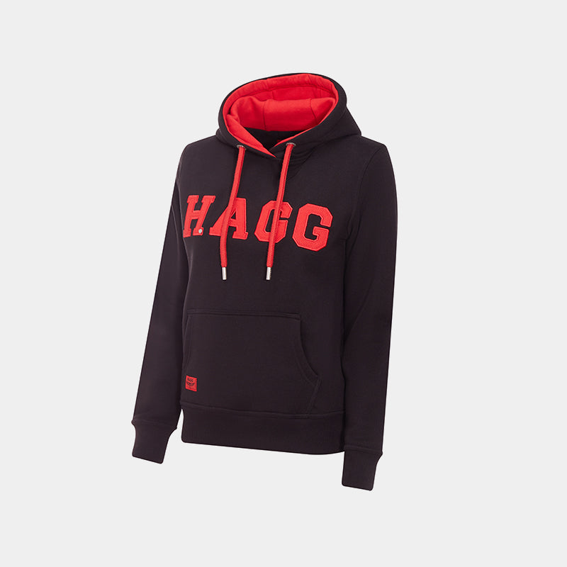 Hagg - Sweat à capuche femme noir/ rouge | - Ohlala