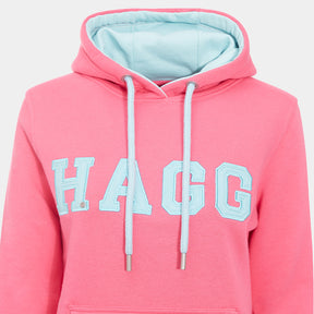 Hagg - Sweat à capuche femme rose/ bleu ciel | - Ohlala