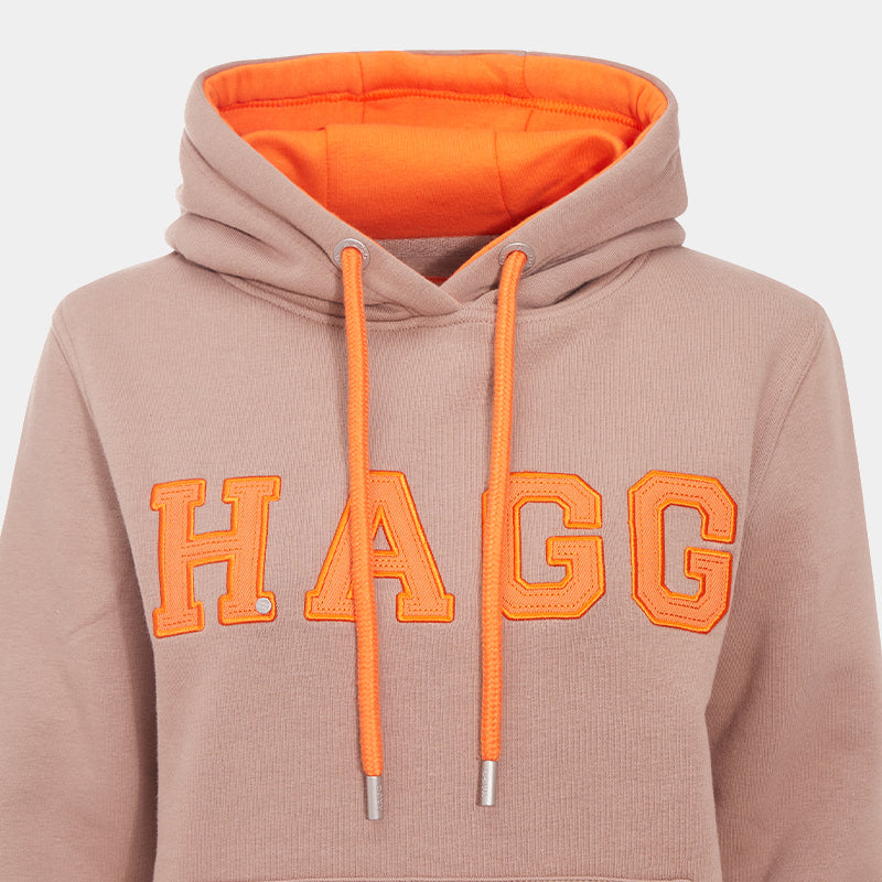 Hagg - Sweat à capuche femme rose pâle/ orange | - Ohlala