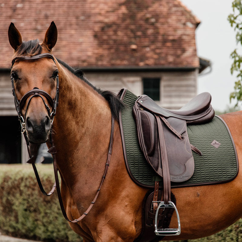 Kentucky Horsewear - Tapis de dressage Color Edition Cuir vert olive | - Ohlala