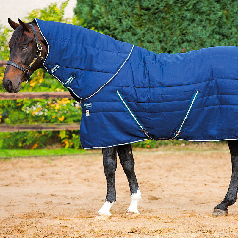 Horseware - Couverture de box Plus Vari-Layer avec couvre-cou marine 450g | - Ohlala