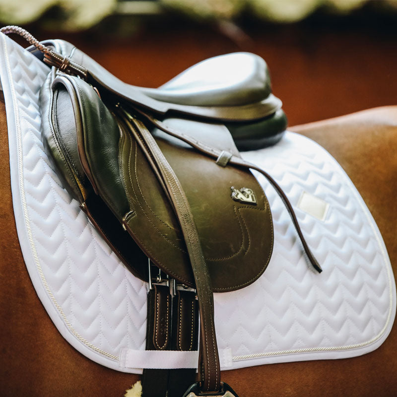 Kentucky Horsewear - Tapis de selle Fishbone Blanc | - Ohlala