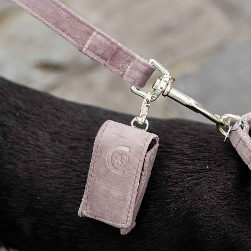 Kentucky Dogwear - Sac à crottes carré velvet rose tendre | - Ohlala