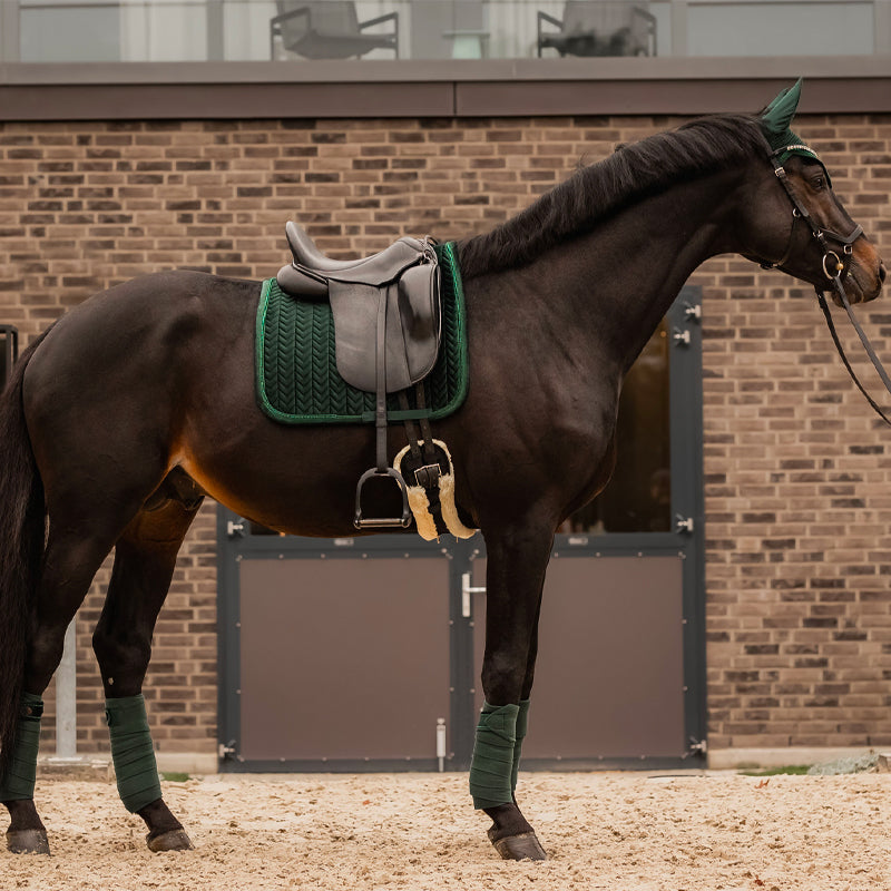 Kentucky Horsewear - Bonnet Wellington Velvet pearls vert sapin | - Ohlala