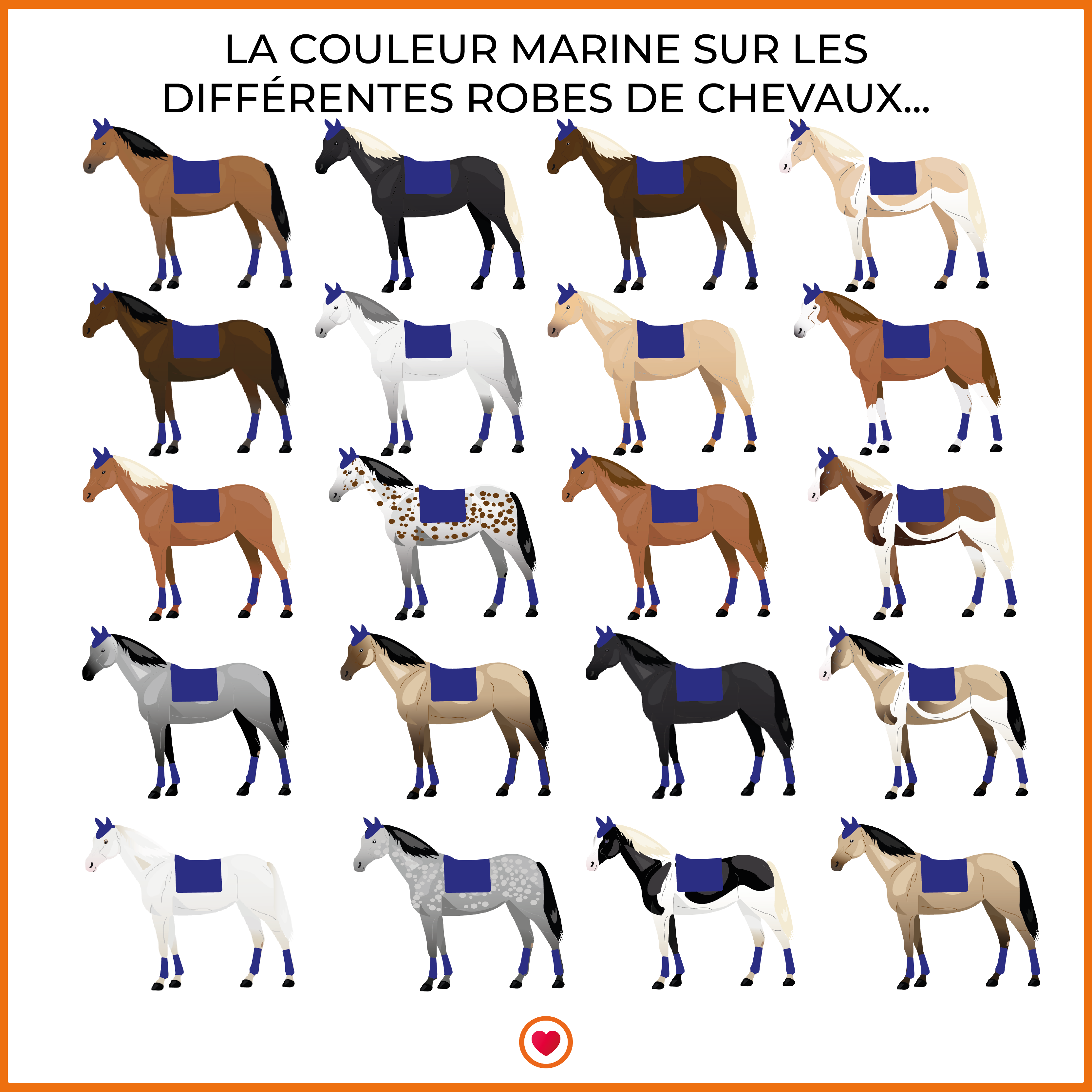 TdeT - Tapis de selle Thérèse marine | - Ohlala