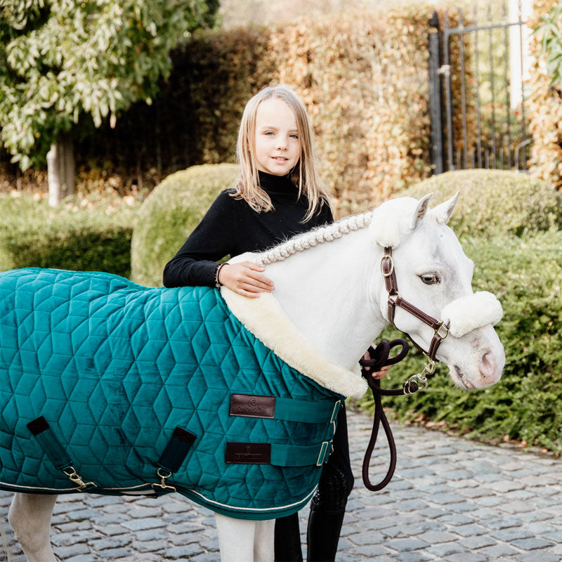 Kentucky Horsewear - Couverture de présentation velvet émeraude pour minis 160g | - Ohlala