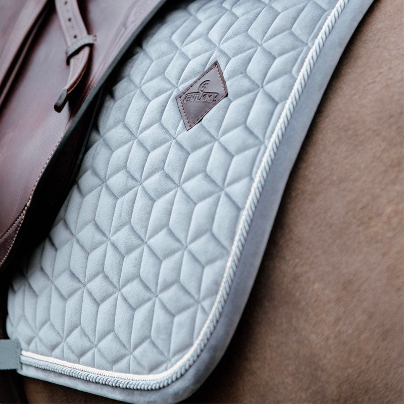 Kentucky Horsewear - Tapis de selle Basic Velvet jumping gris | - Ohlala